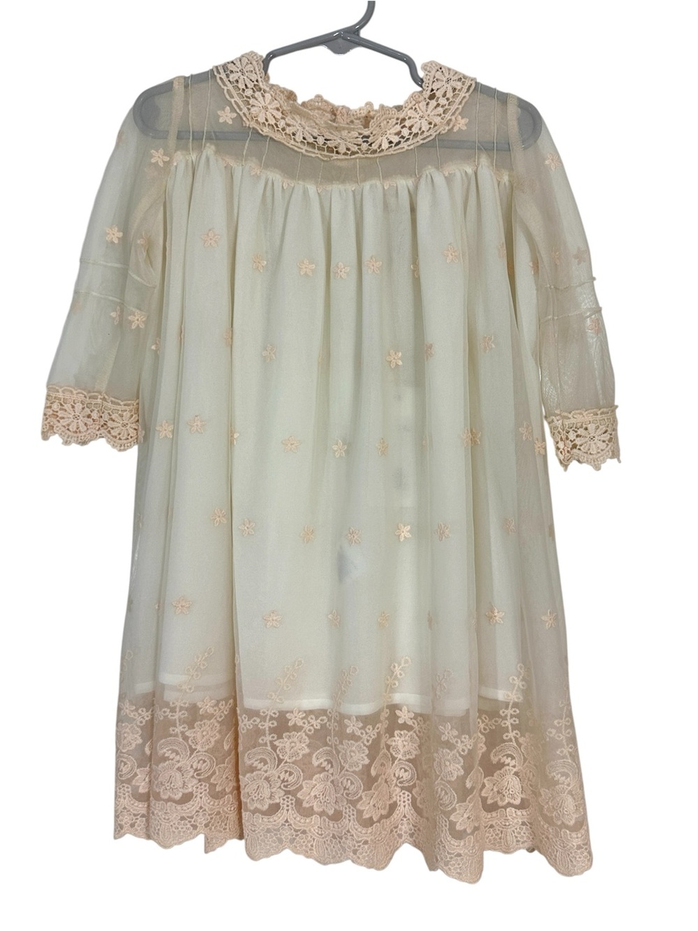 Miss Rose Sister Violet Angel Christening Lace Dress